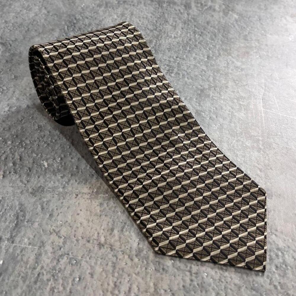 Vintage Pierre Cardin Paris Greyish brown Geometric tie! Korea